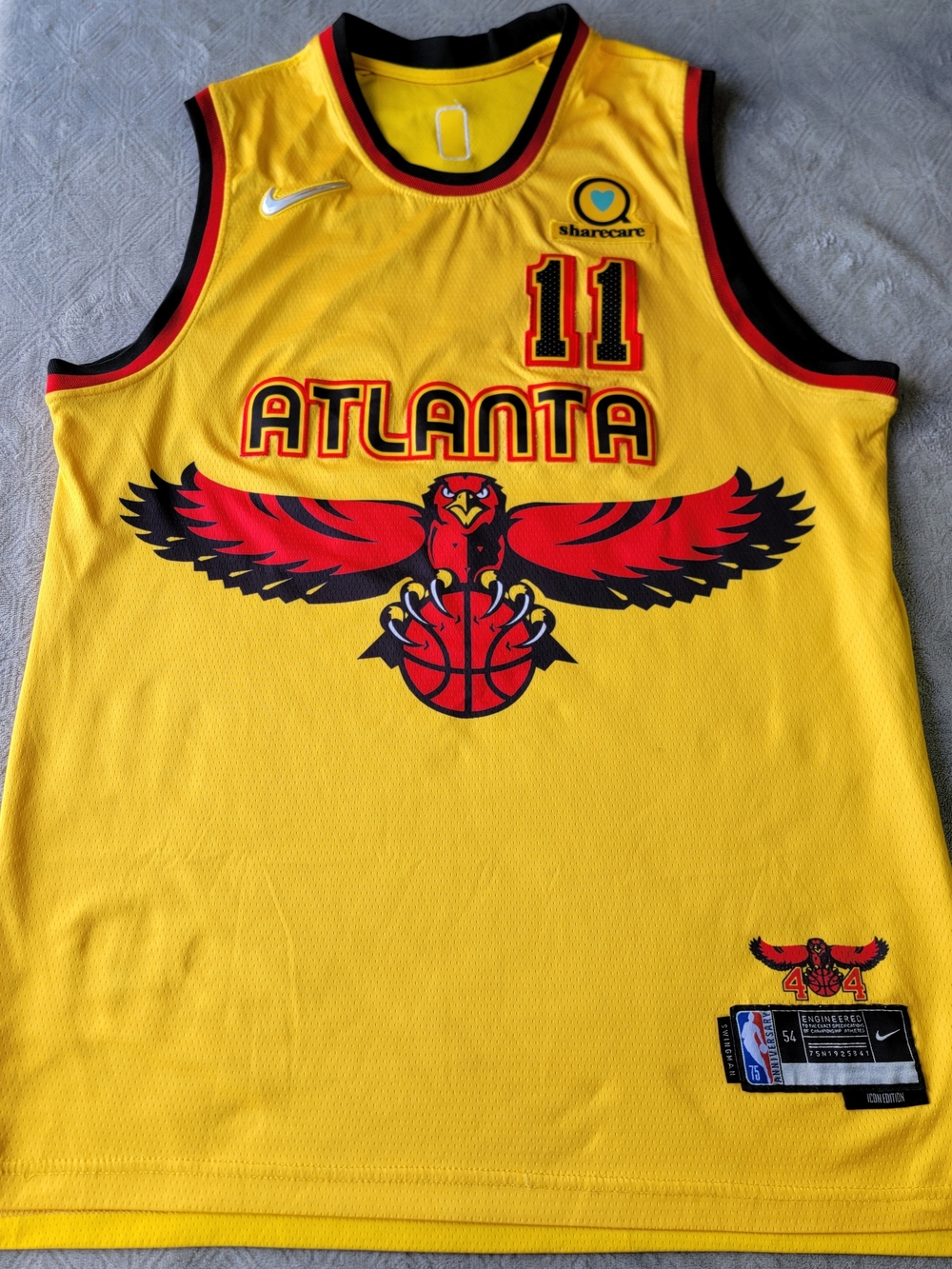 Nike Atlanta Yellow Hawks #11 Trea Young  Basketball Jersey